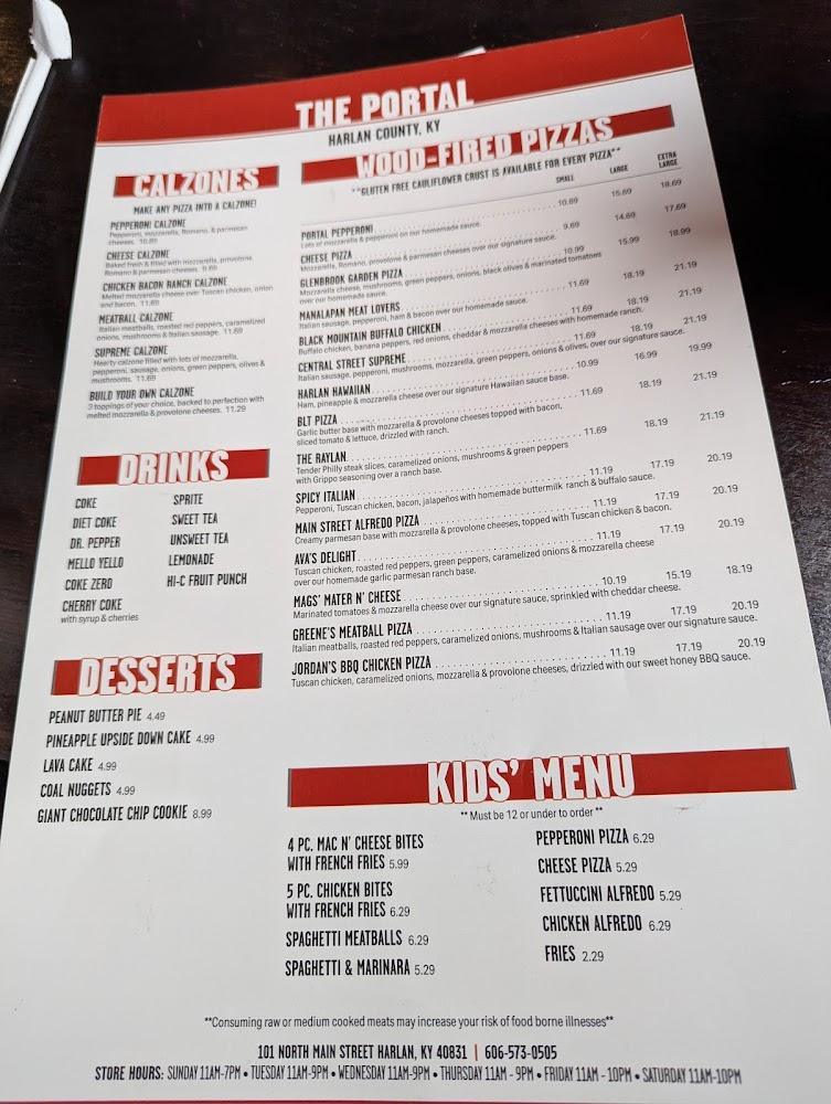The Portal Pizzeria Menu image 2